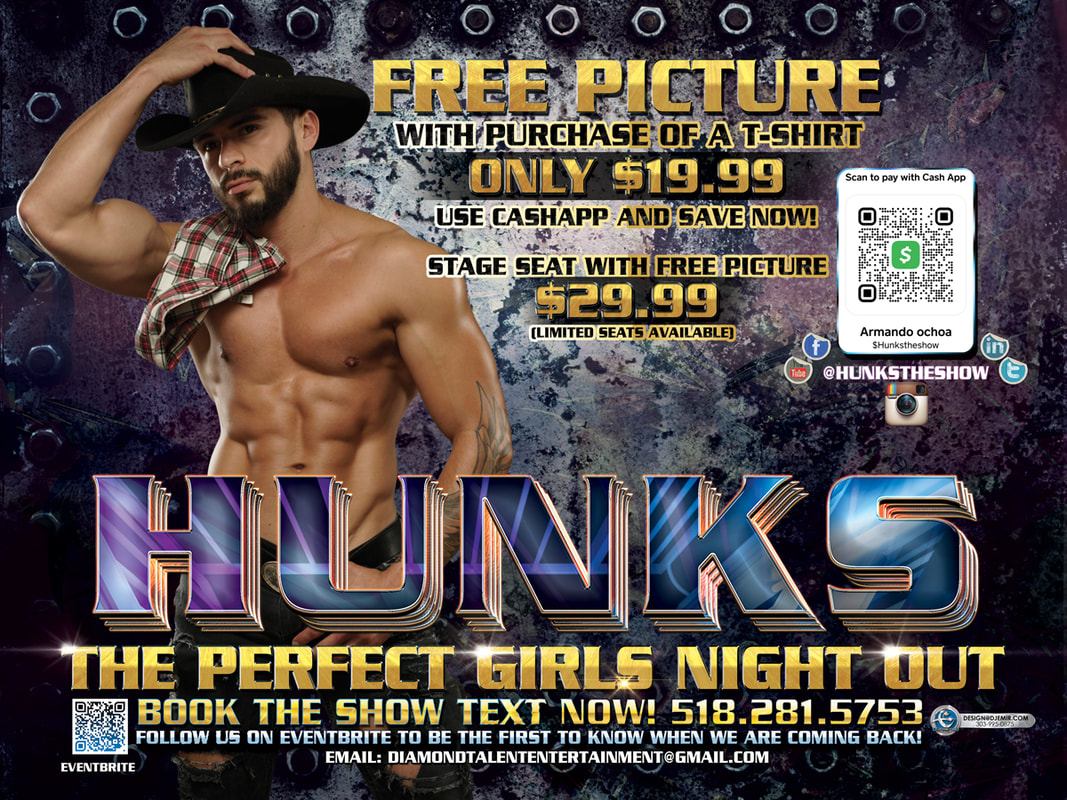 Hunks The Show Postcard and Table Flyer Design V3 Cowboy