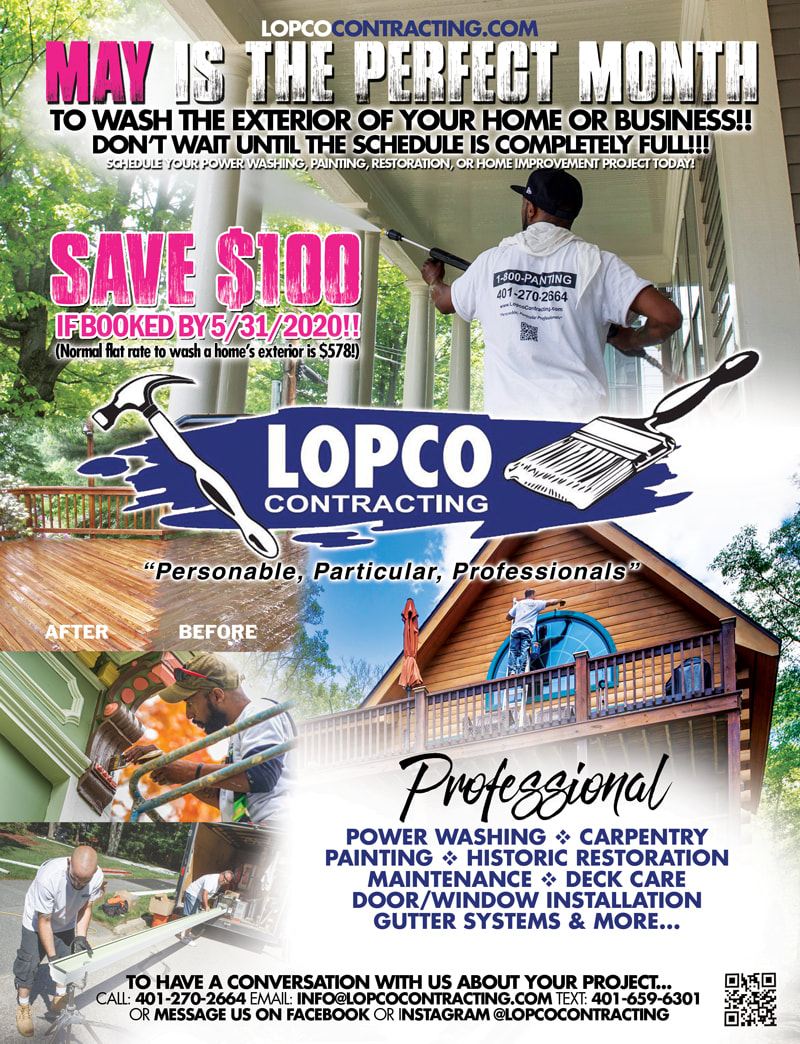 Lopco Contracting Power Wash May Magazine Advertisement Design for the Smithfield Times Rhode Island